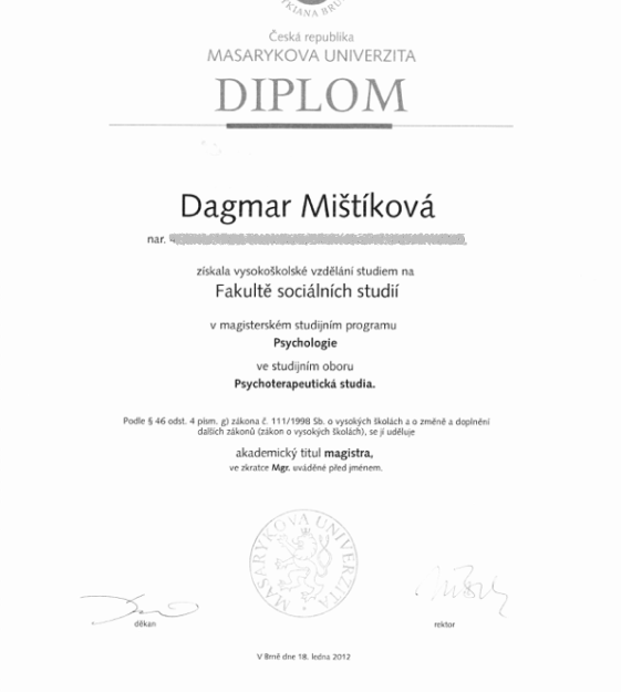 Diplom psychoterapie